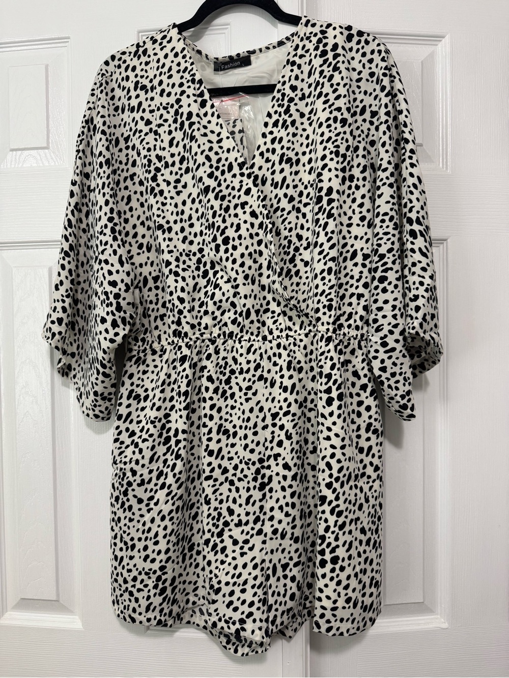 Stylish Black & White Printed Wrap‎ Romper